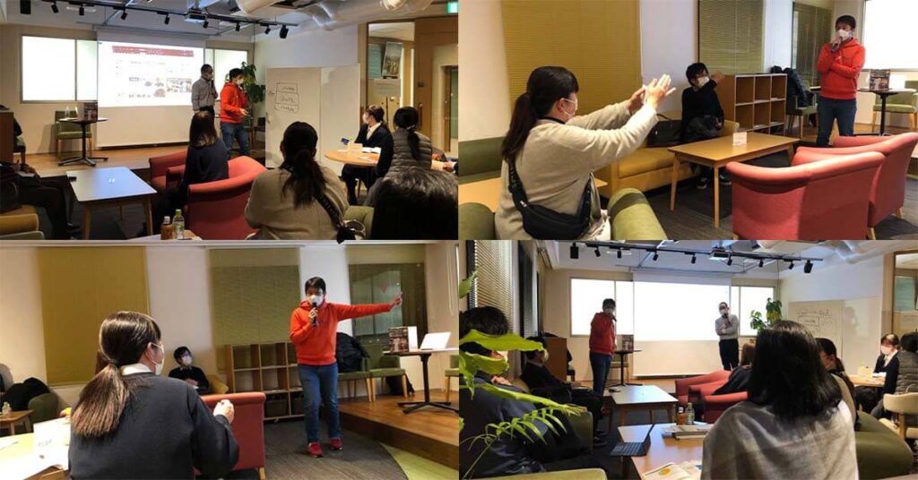 2022年1月11日豊岡のコワーキングスペースFLAP-toyookaにて行ったEコマースセミナー後の無料相談会の様子