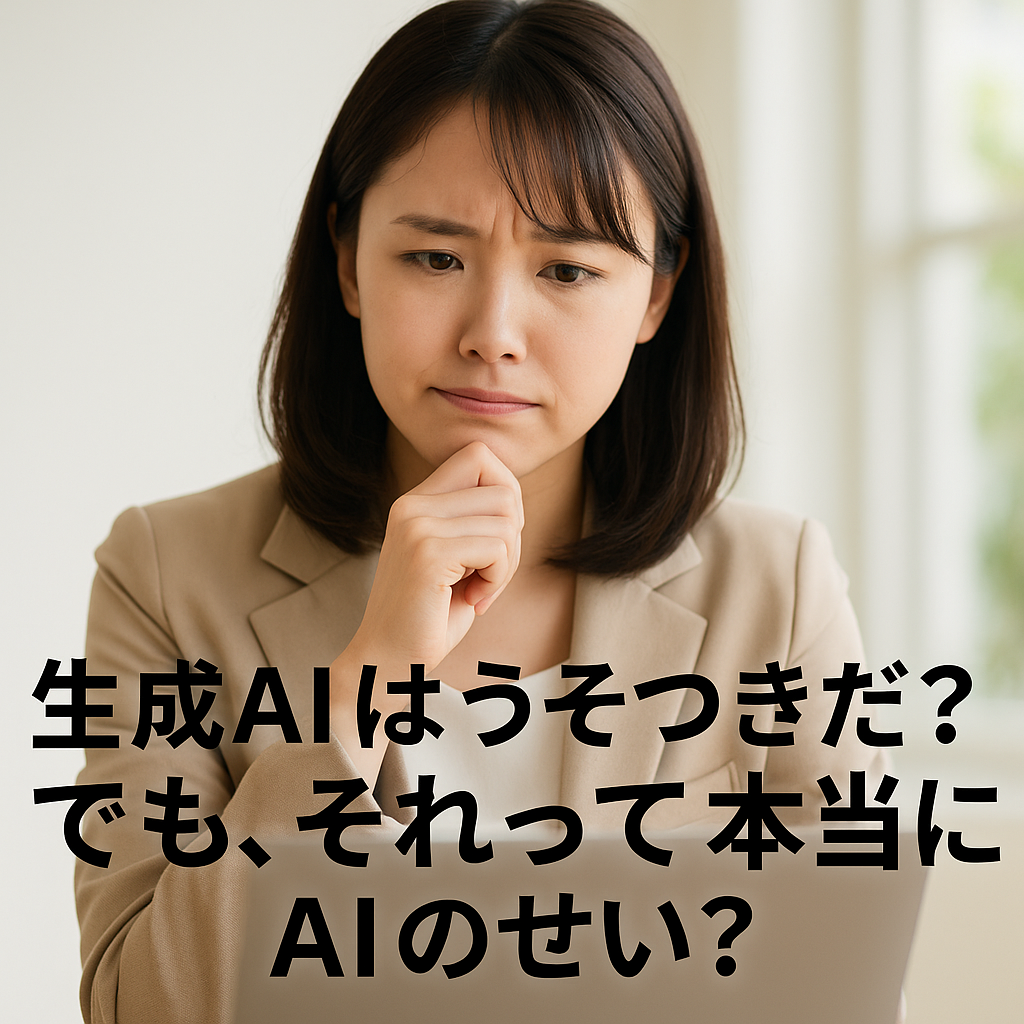 生成AIはウソをつくの？って悩む女性
